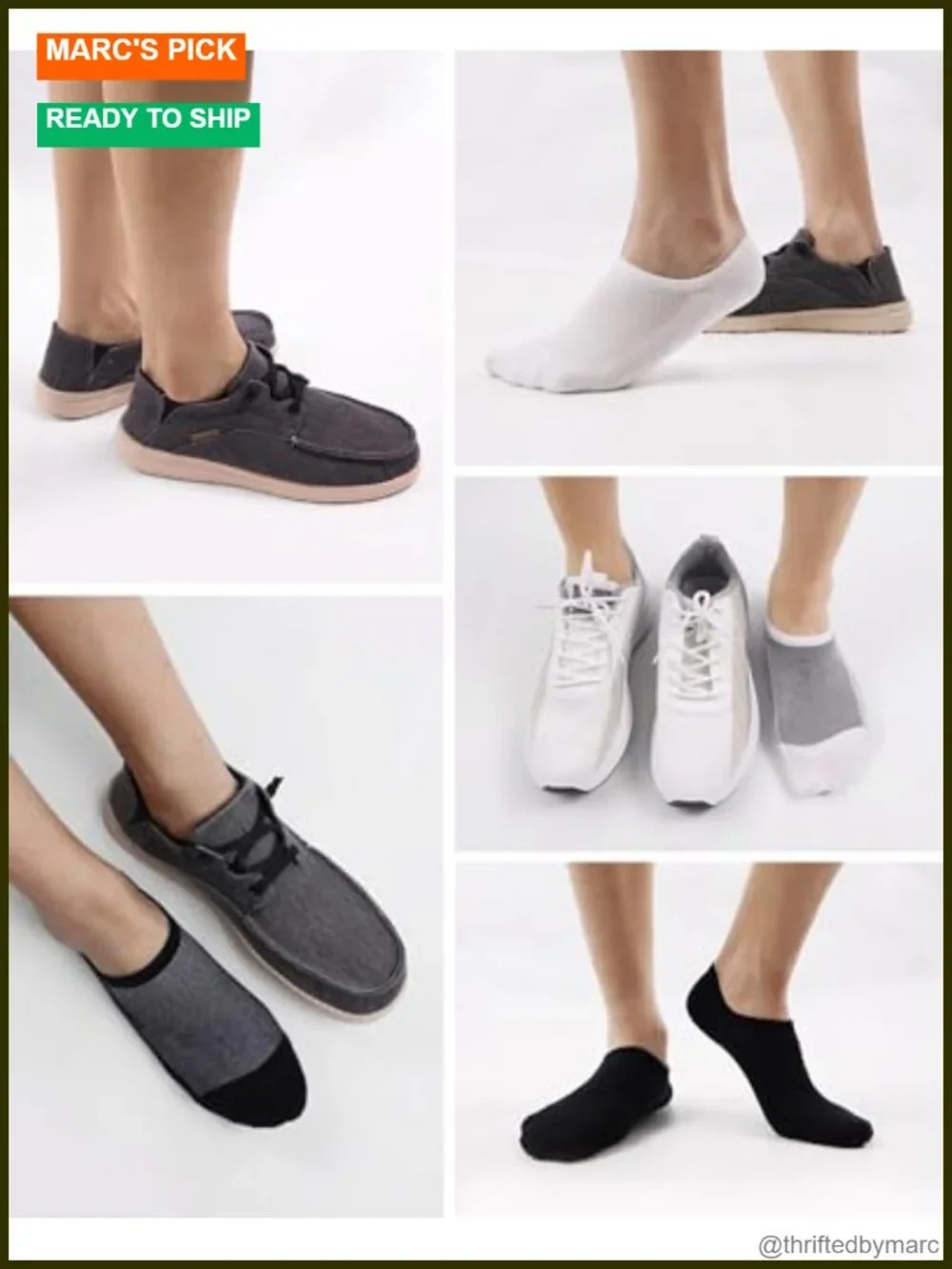 No Show Socks 8-Pack Cotton Thin Low Cut Non-Slip for Sneakers